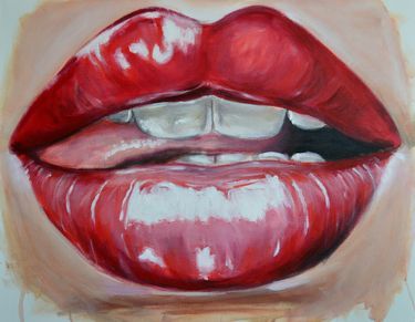 375x291 Lips Saatchi Art, Saatchi And Lips - Mouth Painting