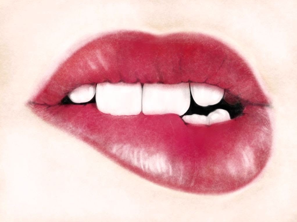 1022x764 Amazing Realistic Red Lips Painting With The New Ipad Mini - Mouth Painting