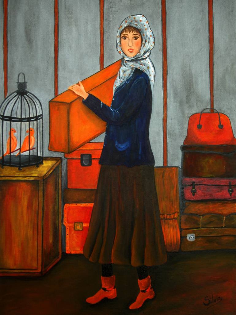 770x1027 Saatchi Art And Her Friends Are Moving Painting By Silvia - Moving Painting