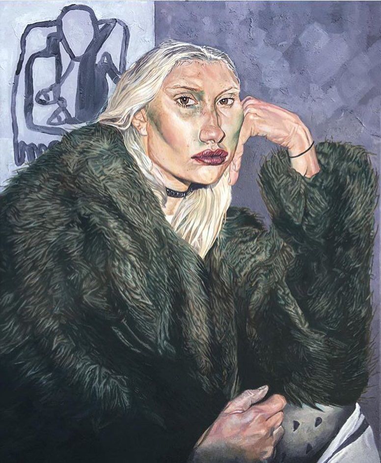 776x942 Mary Rosenberg By Andre Moya Expressive Portrait Of An Artist I - Moya Painting