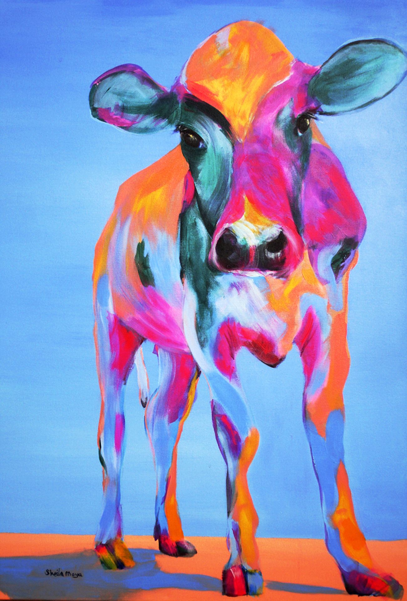 1300x1920 Calf Painting By Sheila Moya Harris Saatchi Art - Moya Painting