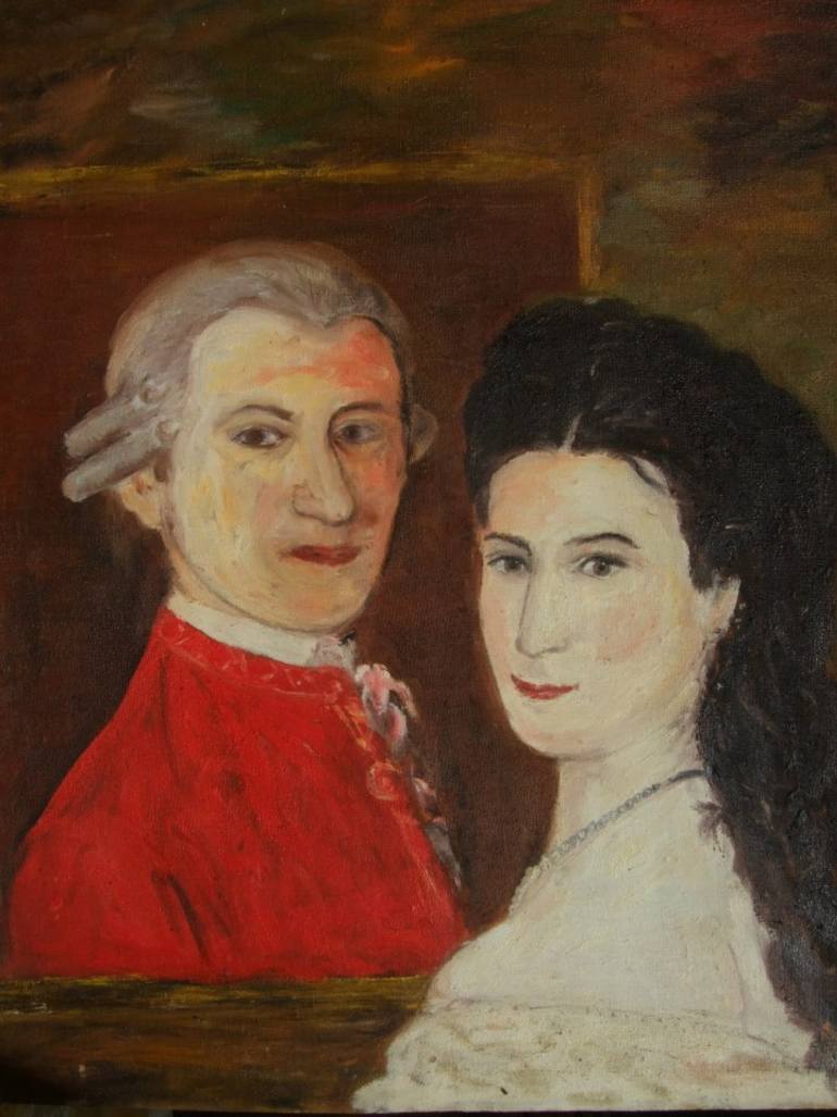 770x1027 Saatchi Art Mozart And Sissi Painting By Dgal Dgal - Mozart Painting
