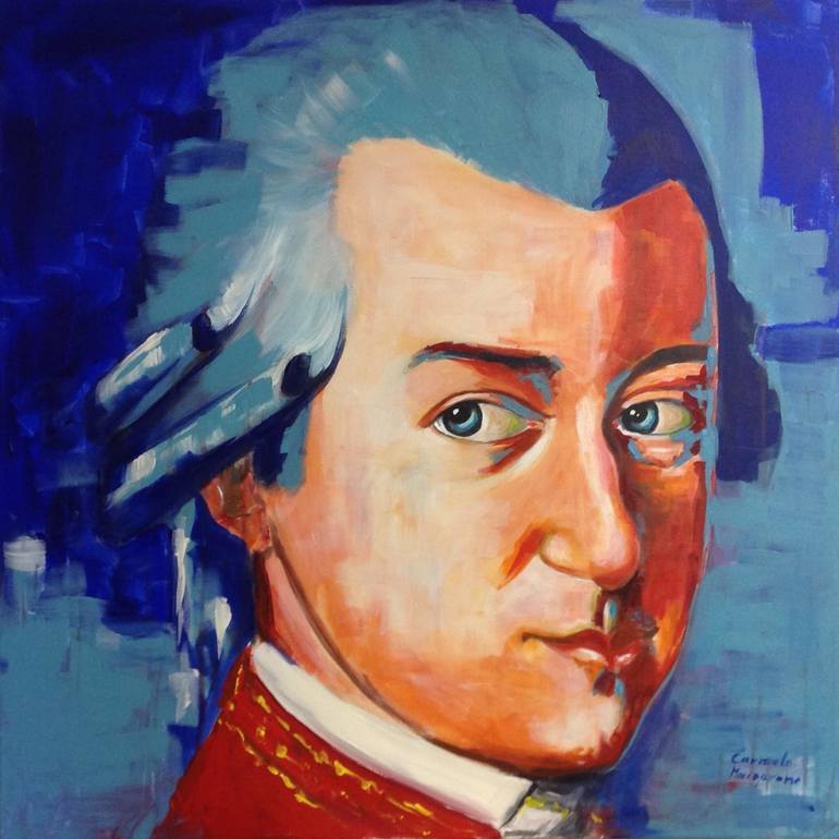 770x770 Saatchi Art Wolfgang Amadeus Mozart Painting By Carmelo Margarone - Mozart Painting