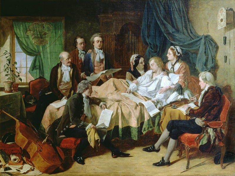 798x600 The Last Hours Of Mozart Painting Henry Nelson O'Neil Oil Paintings - Mozart Painting