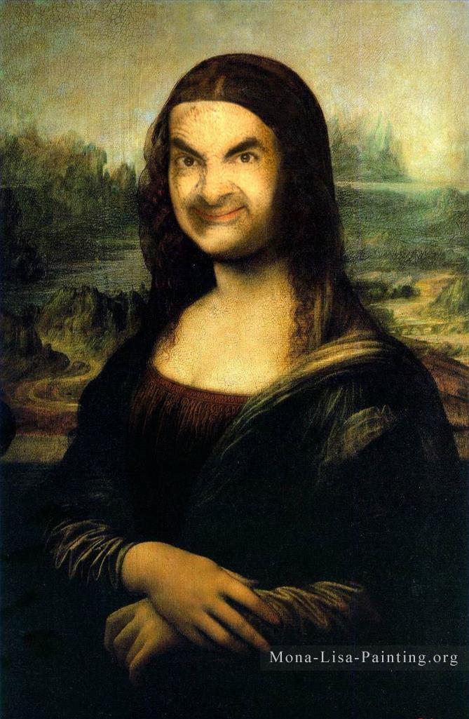 669x1025 Painting Mr Bean As Mona Lisa - Mr Bean Painting