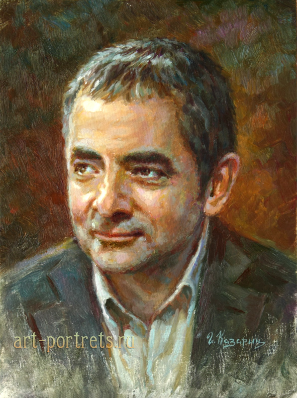 597x800 Rowan Atkinson Portrait Painting. Mr Bean By Drawing Portraits - Mr Bean Painting