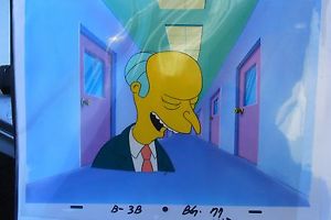 300x200 Original Unique Simpsons Production Cell Mr Burns Laughing Coa - Mr Burns Painting