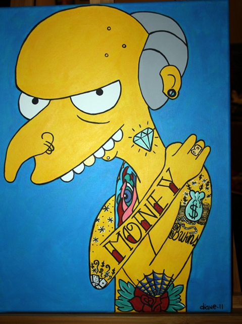 479x640 Tattooed Mr Burns By Dianesart - Mr Burns Painting