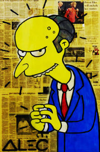 199x300 Alec Monopoly Oil Painting On Canvas Graffiti Art Mr. Burns - Mr Burns Painting
