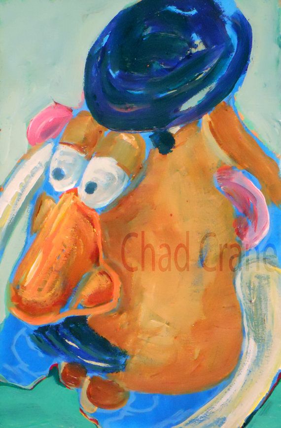 570x866 Original Painting Mr Potato Head Toy By Maddiesminions On Etsy - Mr Potato Head Painting