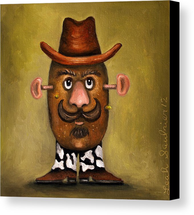 680x752 Cowboy Potato Head Canvas Print Canvas Art By Leah Saulnier - Mr Potato Head Painting