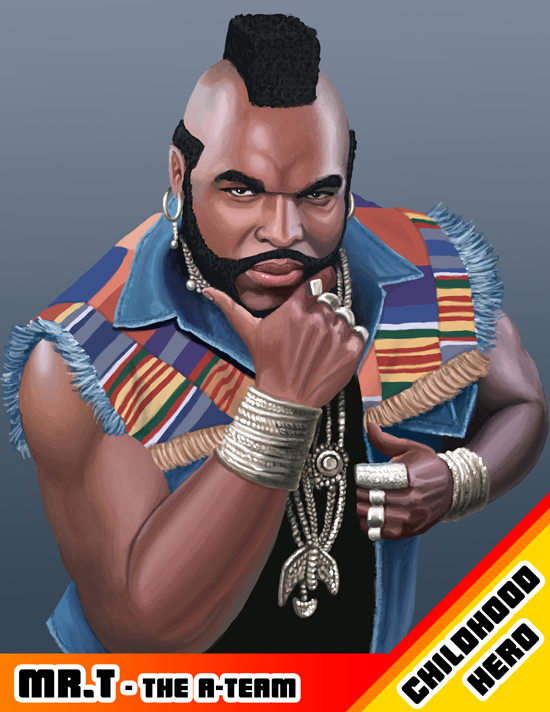 550x712 Childhood Hero Mr. T By Tricketitrick - Mr T Painting