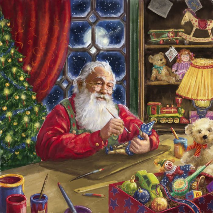 700x700 Painting A Pinocchio Santa And Mrs Claus Santa - Mrs Claus Painting