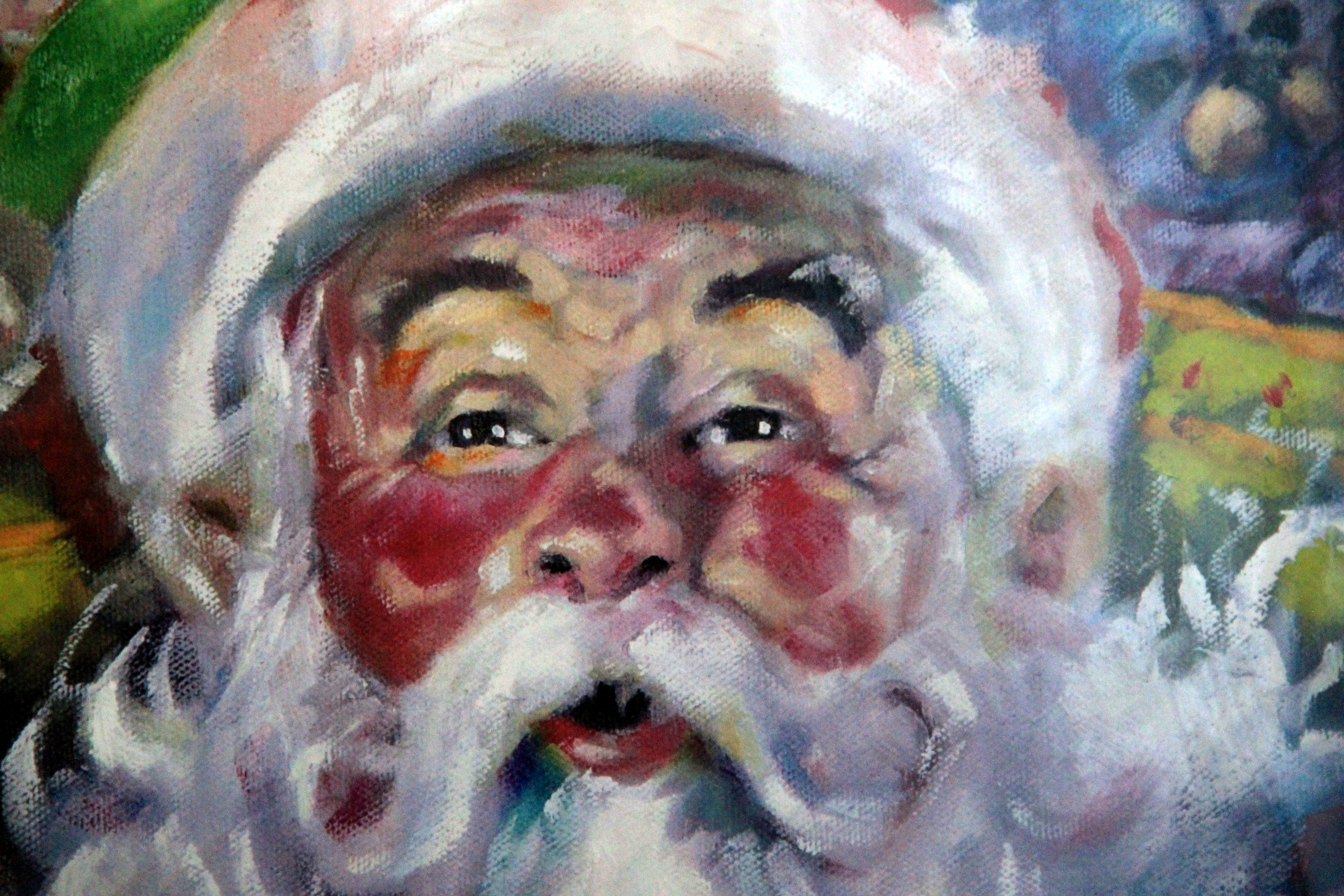 5184x3456 Victorian Street Walk ~ Sharing Christmas Memories With Mrs. Santa - Mrs Claus Painting