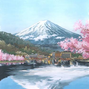 375x375 Saatchi Art Mount Fuji, Japan Painting By Jonathan Chapman - Mt Fuji Painting