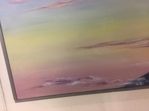 480x360 Original Painting Oil On Canvas Mt.fuji 29x23signed P.correll - Mt Fuji Painting