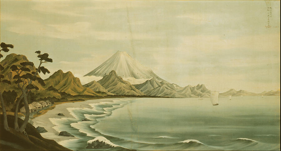 900x486 Distant View Of Mt.fuji At Sunshu Sattayama Painting By Shiba Kkan - Mt Fuji Painting
