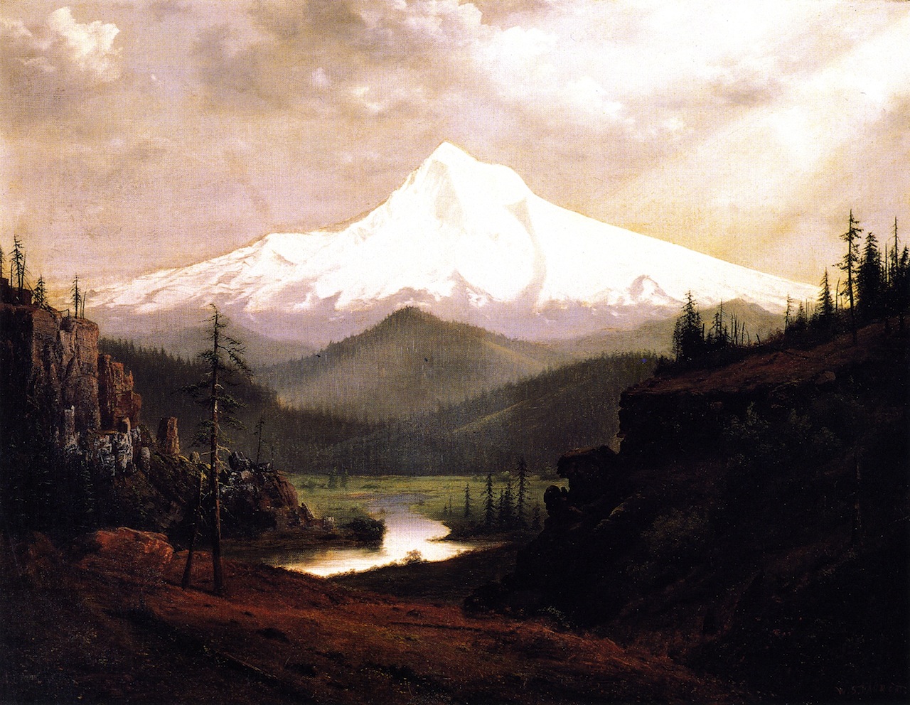 1280x992 Mount Hood Painting William S Parrott Oil Paintings - Mt Hood Painting