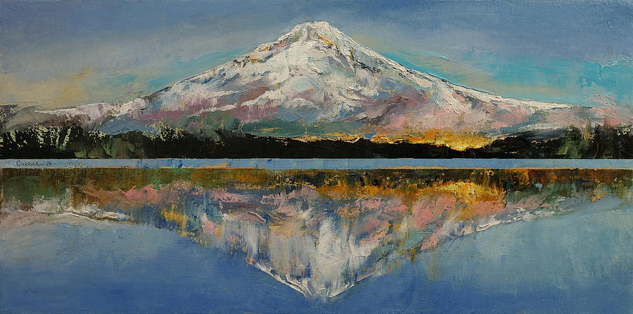 900x447 Mount Hood Painting By Michael Creese - Mt Hood Painting