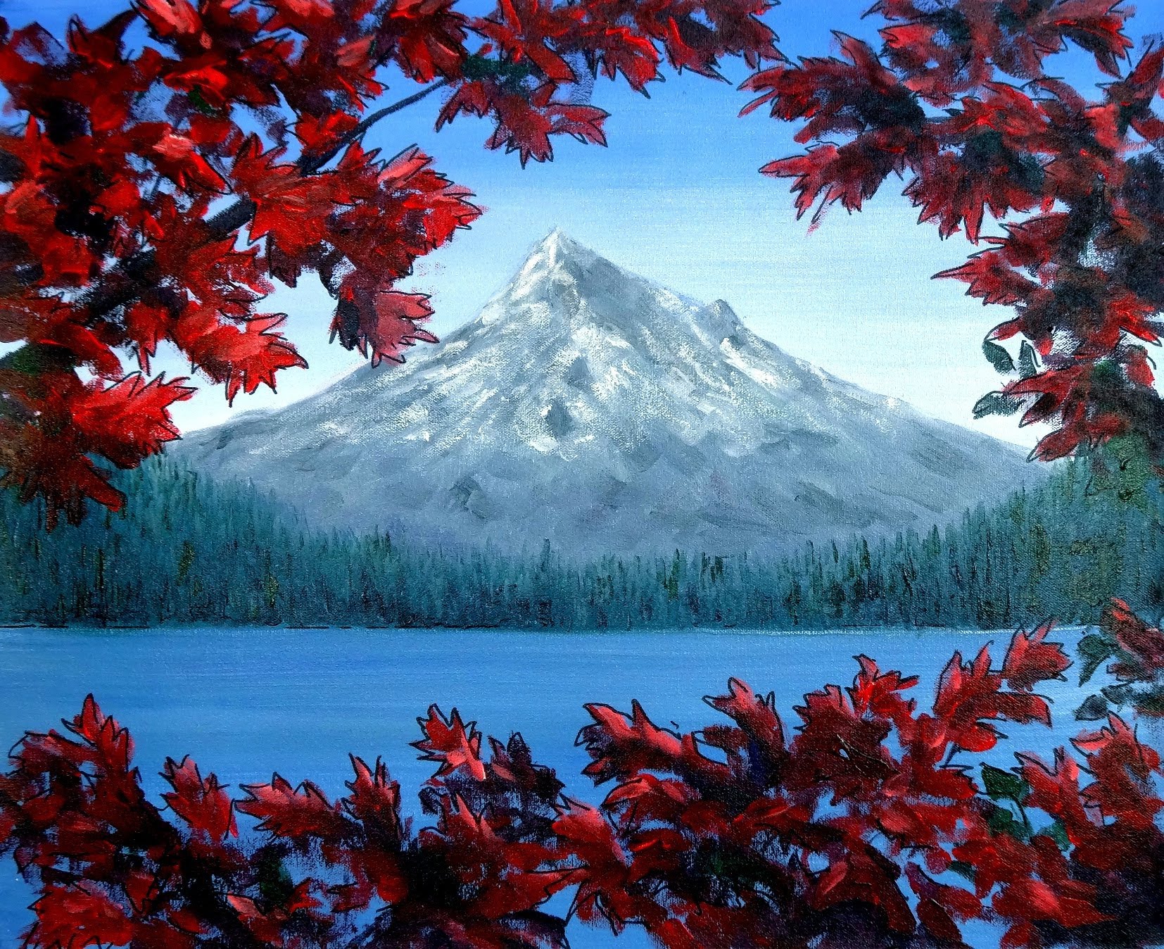 1654x1348 Mt Hood Original Painting Demonstration - Mt Hood Painting