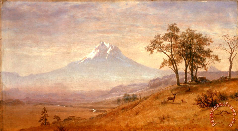 960x528 Albert Bierstadt Mount Hood Painting - Mt Hood Painting