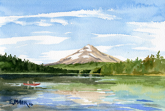 530x357 Mt. Hood From Trillium Lake, Countryside - Mt Hood Painting
