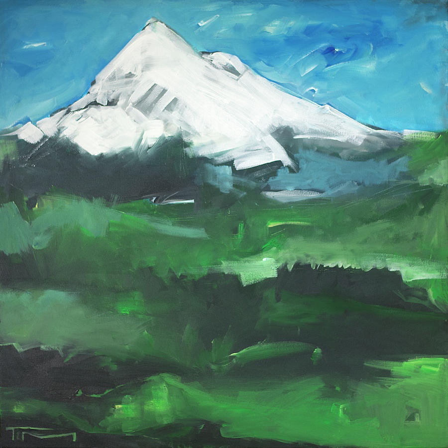 900x900 Oregon Triptych One - Mt Hood Painting