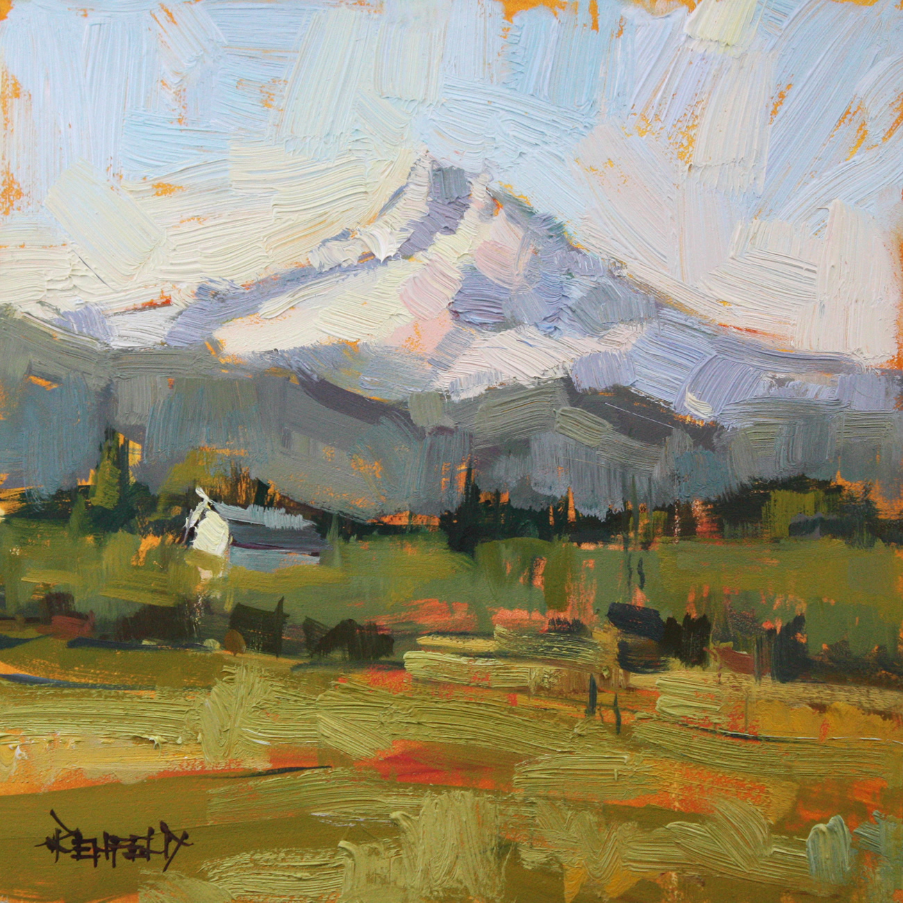 1300x1300 Cathleen Rehfeld Daily Painting Mt Hood In September, Plein Air - Mt Hood Painting