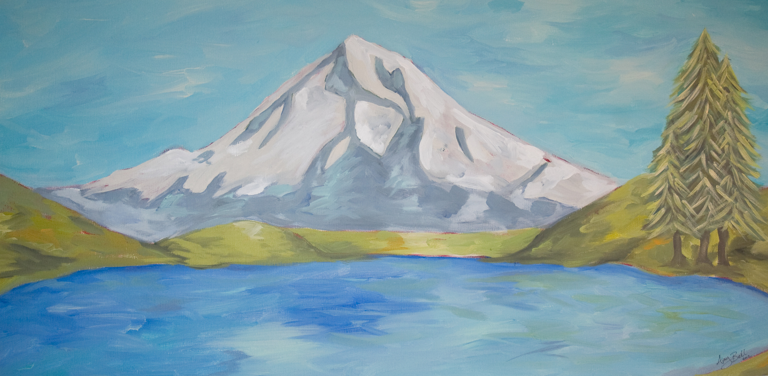 2677x1312 Mount Hood Artwork On Mount Hood - Mt Hood Painting