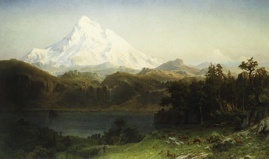 900x533 Mount Hood In Oregon Painting By Albert Bierstadt - Mt Hood Painting