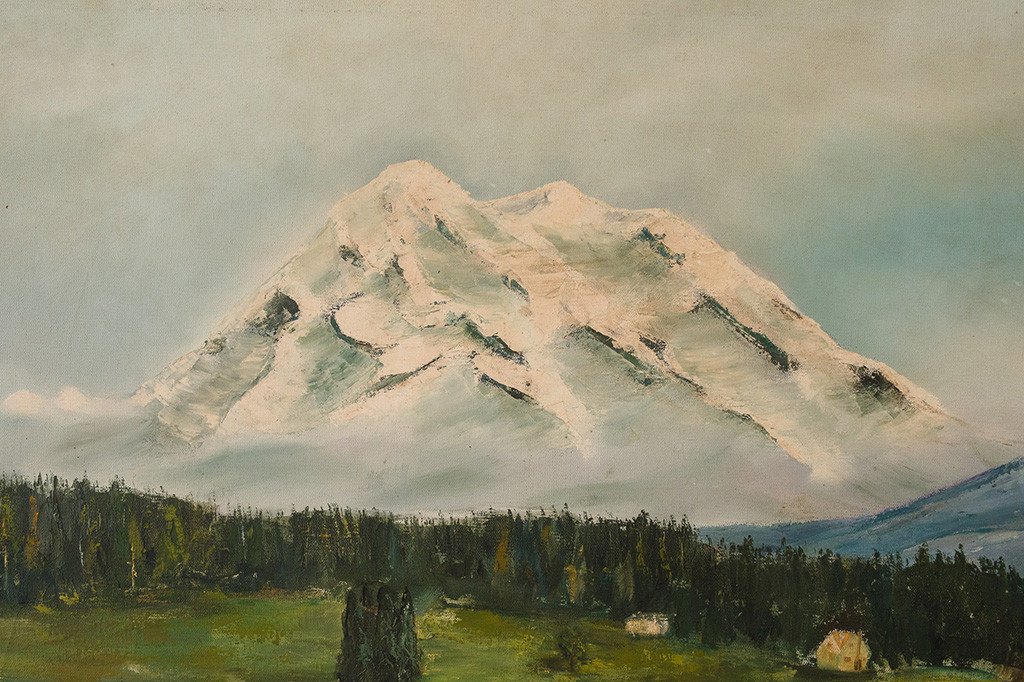 1024x682 Mt Rainier Folk Art Painting - Mt Rainier Painting