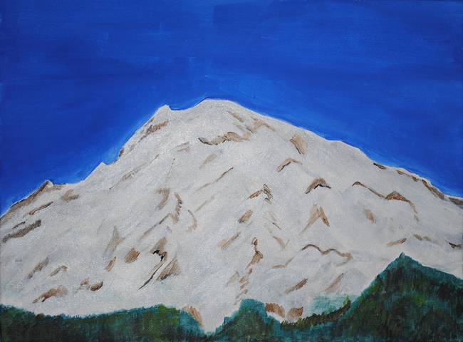 650x480 Mt Rainier Painting By Brent Mac - Mt Rainier Painting