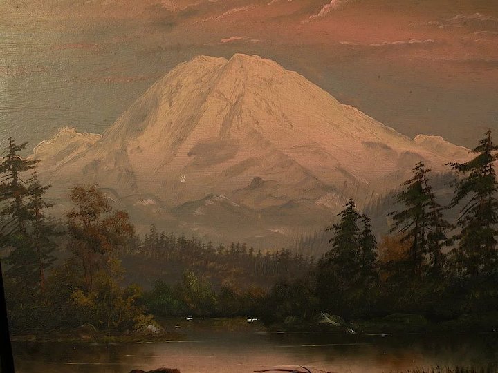 720x540 Northwest American Art Mt. Rainier Landscape Painting In Style - Mt Rainier Painting
