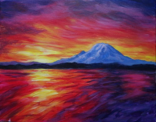 500x392 The Hotel Majestic 03112018 Paint Nite Event - Mt Rainier Painting