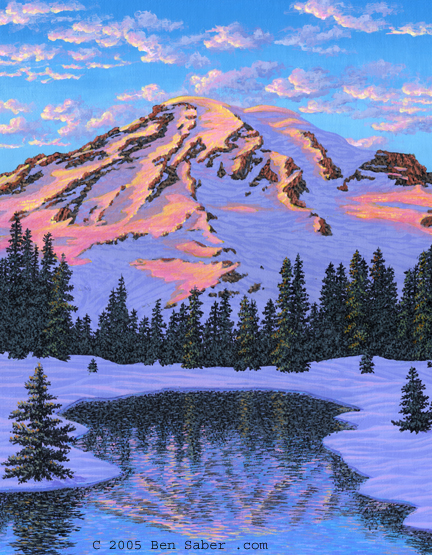 432x555 The Mountains - Mt Rainier Painting