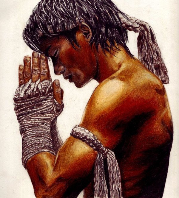 600x665 Muay Thai Fighter By Igorkong - Muay Thai Painting