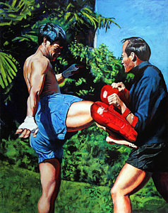 238x300 Thai Paintings Fine Art America - Muay Thai Painting