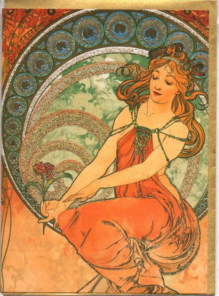 700x943 Alphonse Mucha 1 Greeting Card Arts Painting Fairy Shopaholic - Mucha Painting
