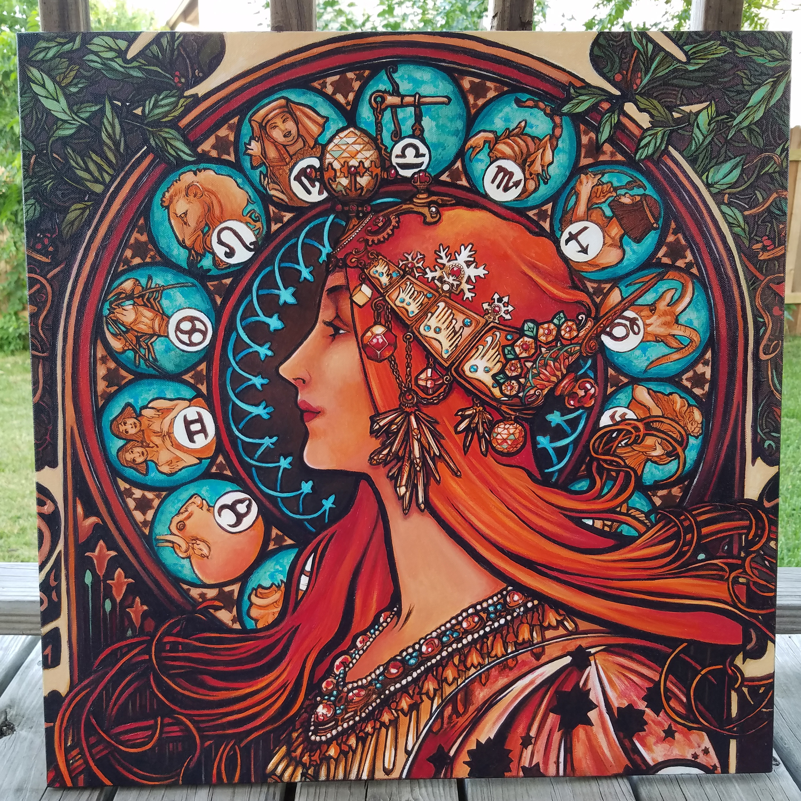 2754x2754 My Painting Of Alphonse Mucha'S - Mucha Painting