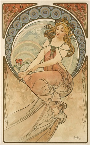293x470 Painting From The Four Arts By Alphonse Mucha On Artnet - Mucha Painting