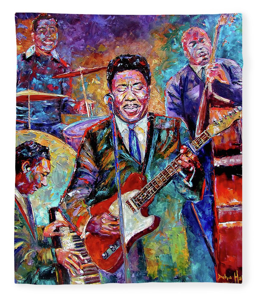 860x1000 Muddy Waters And His Band Fleece Blanket For Sale By Debra Hurd - Muddy Waters Painting
