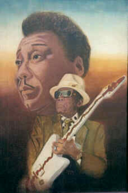 423x640 Beverly Dudley Artwork Muddy Waters And John Lee Hooker - Muddy Waters Painting