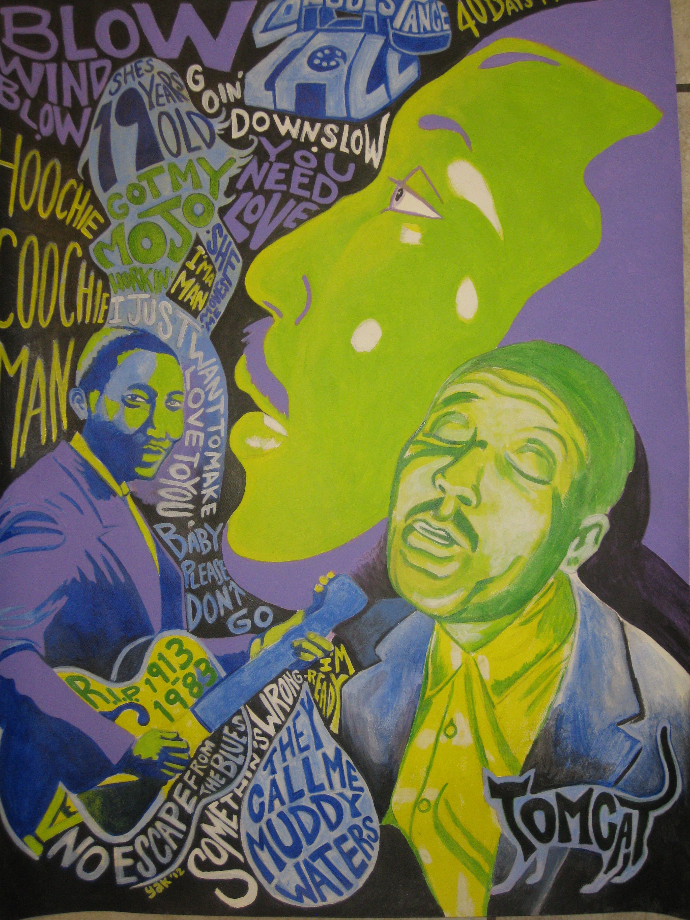 2736x3648 Muddy Waters Painted In A Folk Blues Style Acrylic On Paper. Not - Muddy Waters Painting
