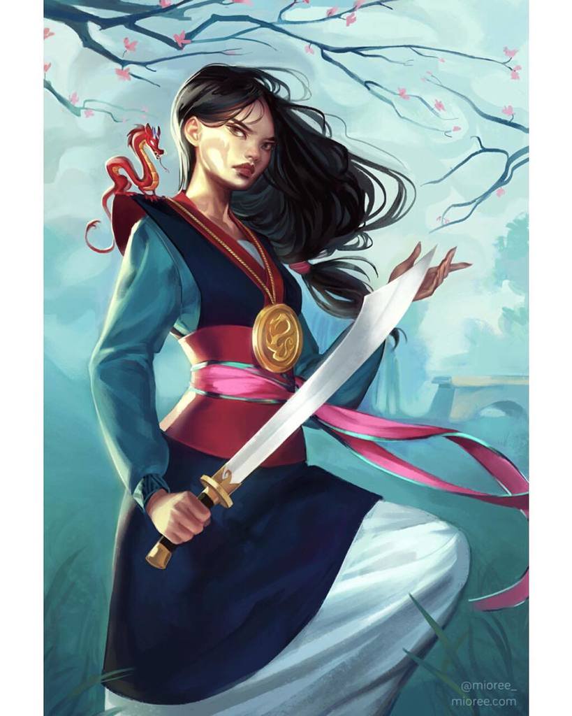 819x1024 Mioree On Twitter Finally Completed This - Mulan Painting