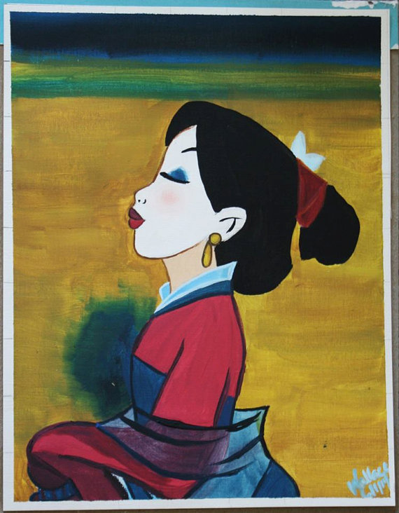 570x732 Disney's Mulan Acrylic Painting - Mulan Painting