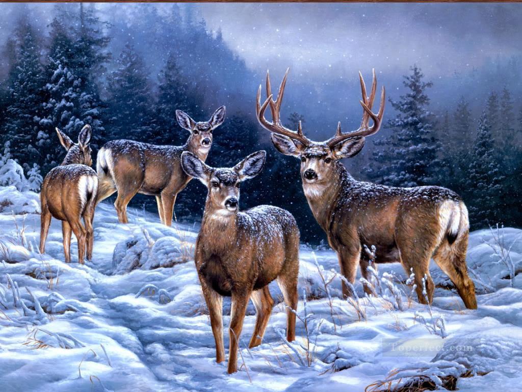 1024x768 Broken Silence Mule Deer Painting In Oil For Sale - Mule Deer Painting