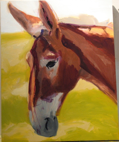 400x477 Mule Art On A Farm - Mule Painting