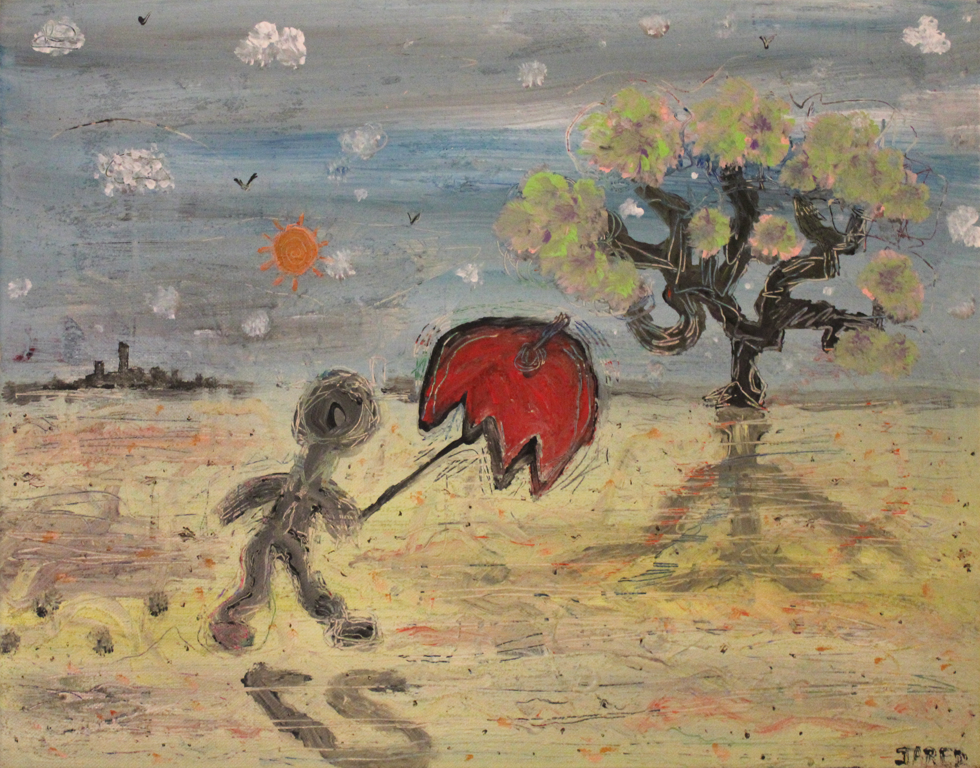 3964x3108 Painting The Ambient Drug Mule Kicking Dust In The Wind By Jared - Mule Painting