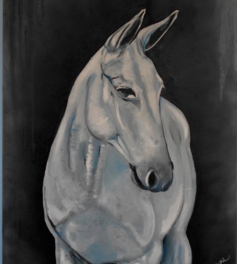 770x860 Saatchi Art Ghost Mule Painting By K Kingsmore - Mule Painting
