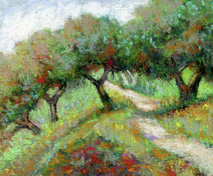 900x742 Mulholland Drive Trail Painting By Richard Votch - Mulholland Drive Painting